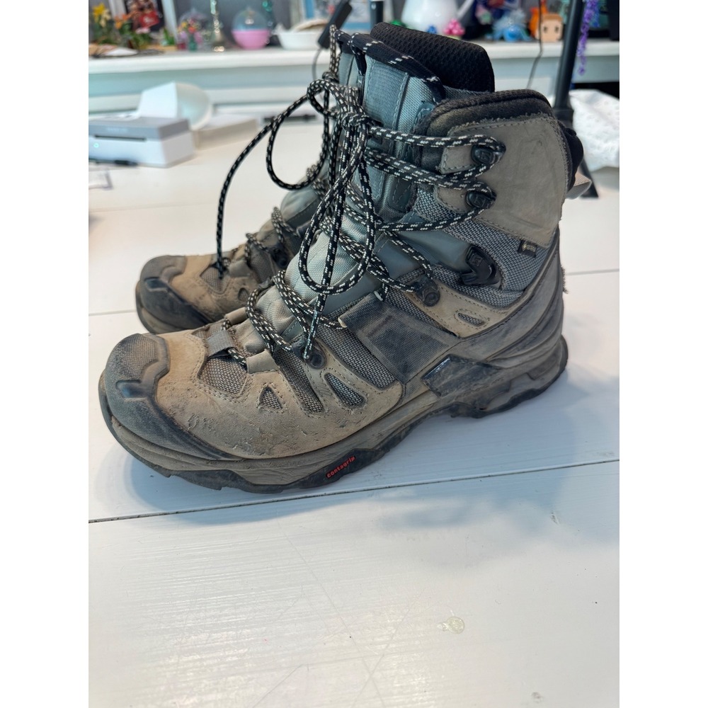 Salomon Quest 4 Gore-Tex Hiking Boots Grey Women 8 Waterproof 413870